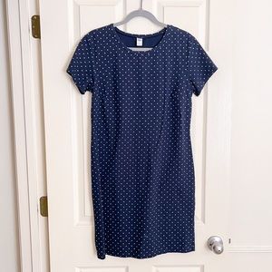 Navy polka dot t-shirt dress